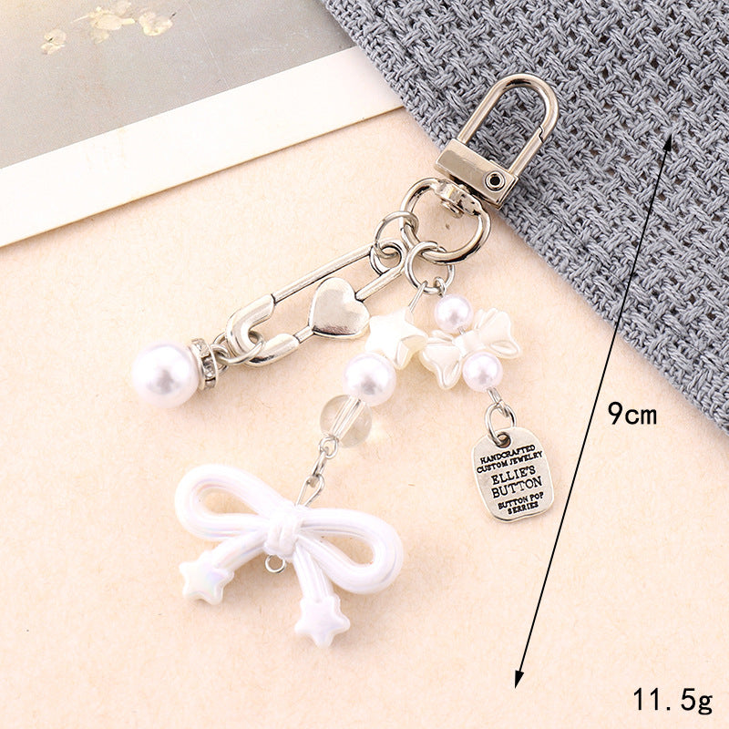 Wholesale  New Acrylic Bow Keychain Pendant Distinctive Diy Bag Bag Hanging Headset Hanging Chain Jewelry